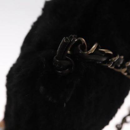 CHANEL Chain Shoulder Bag Leather Black CC 108324