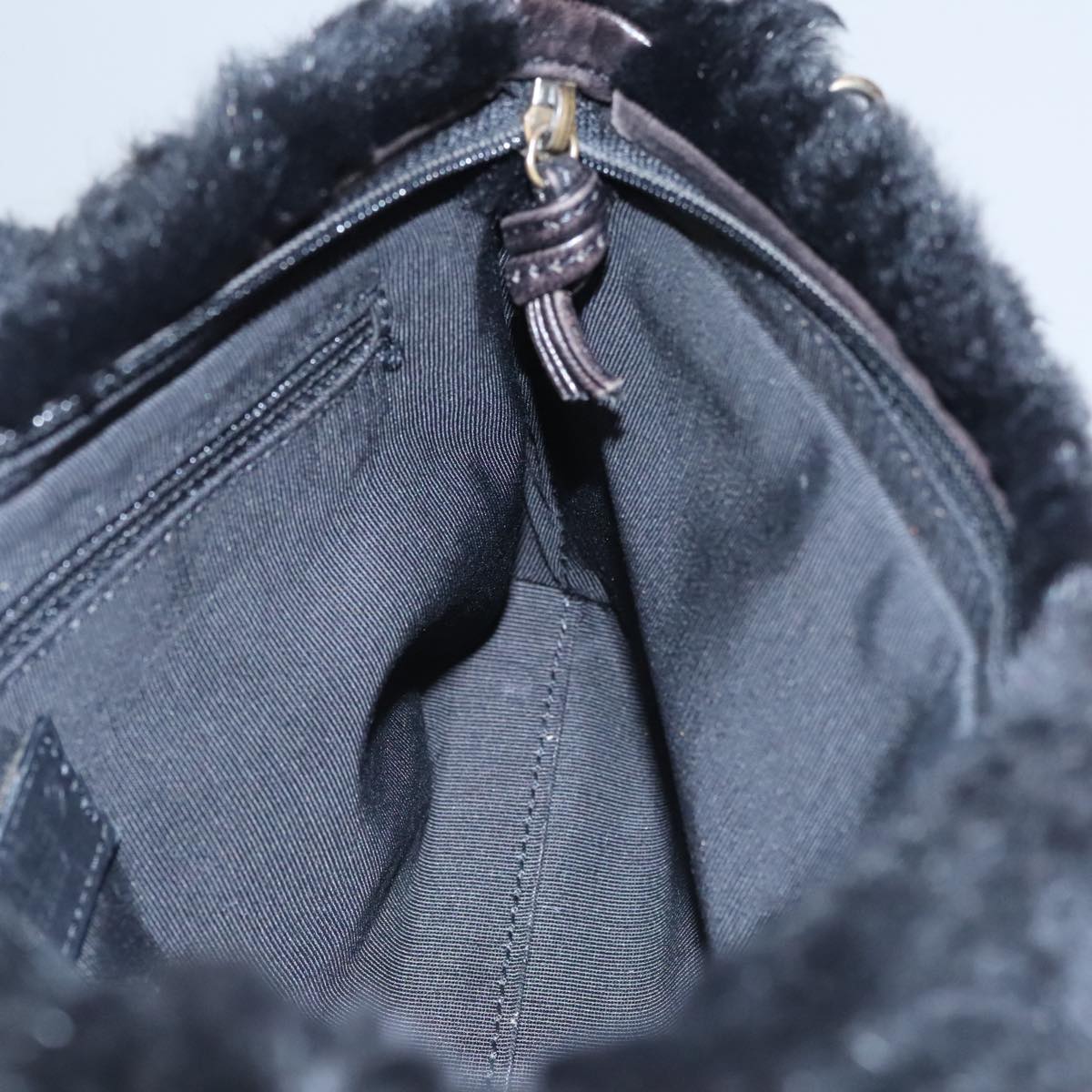 CHANEL Chain Shoulder Bag Leather Black CC 108324