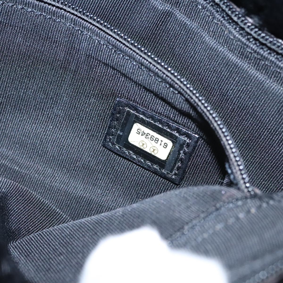 CHANEL Chain Shoulder Bag Leather Black CC 108324