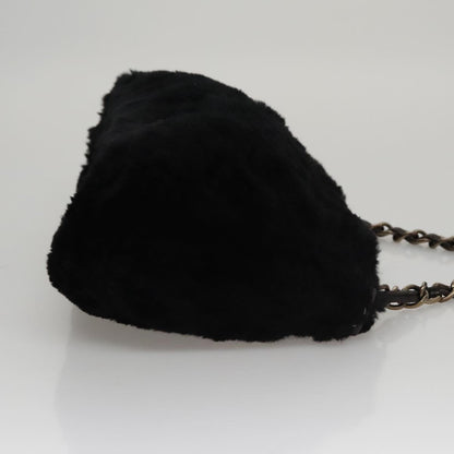 CHANEL Chain Shoulder Bag Leather Black CC 108324