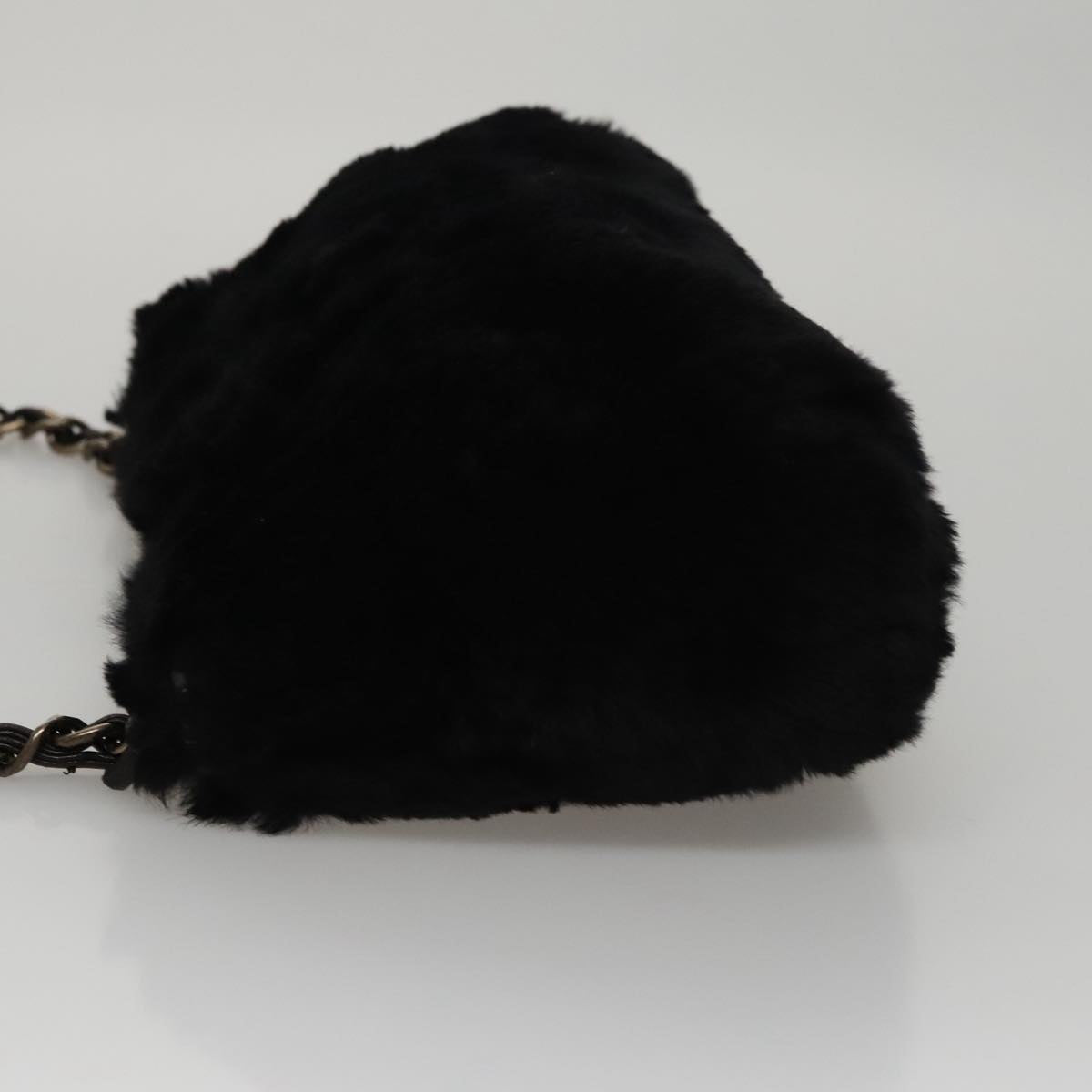 CHANEL Chain Shoulder Bag Leather Black CC 108324