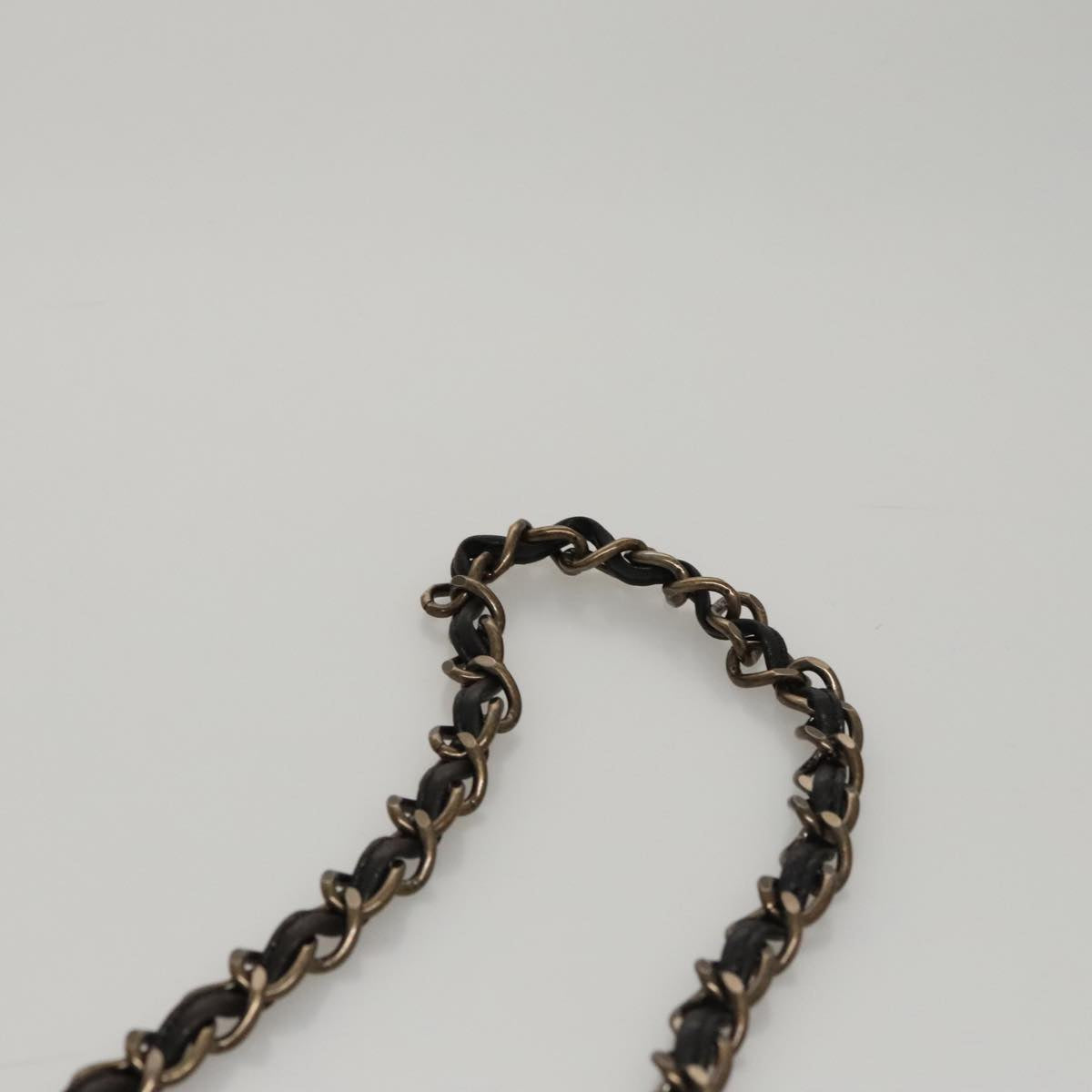 CHANEL Chain Shoulder Bag Leather Black CC 108324