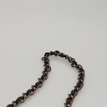 CHANEL Chain Shoulder Bag Leather Black CC 108324