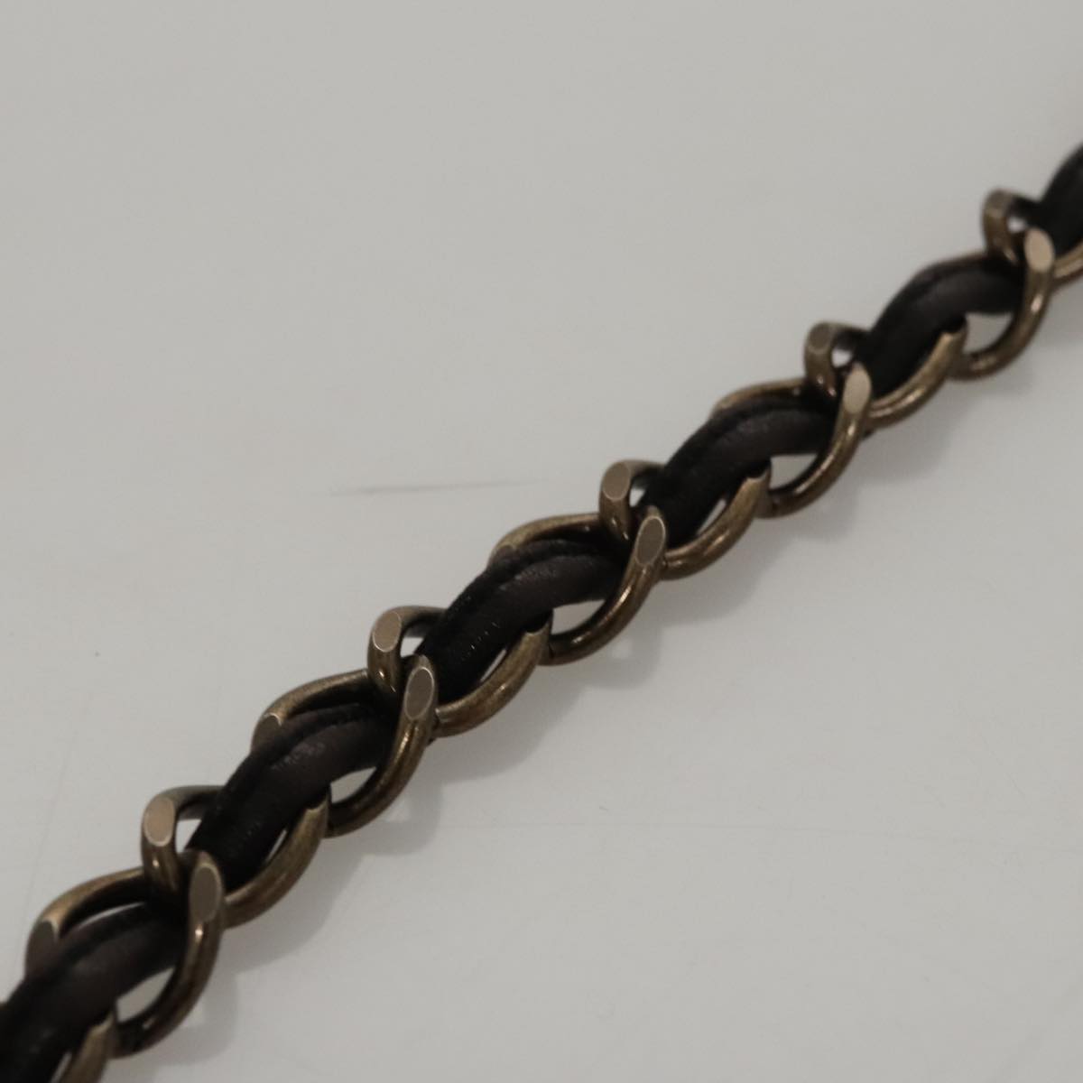 CHANEL Chain Shoulder Bag Leather Black CC 108324