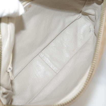CHANEL Matelasse Chain Shoulder Bag Lamb Skin Beige Gold CC 108395