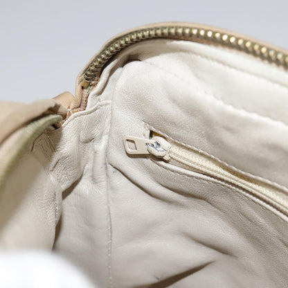CHANEL Matelasse Chain Shoulder Bag Lamb Skin Beige Gold CC 108395
