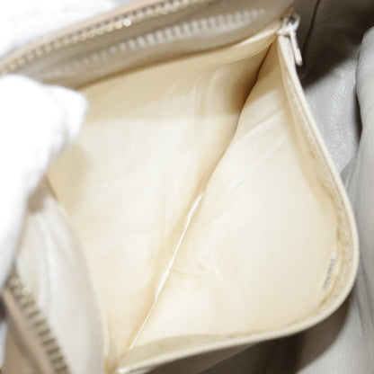 CHANEL Matelasse Chain Shoulder Bag Lamb Skin Beige Gold CC 108395