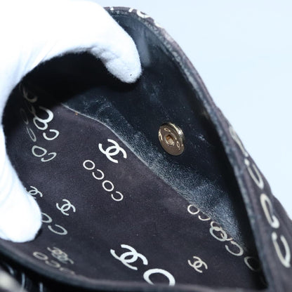 CHANEL Matelasse Chain Shoulder Bag Canvas Black Gold CC 108396