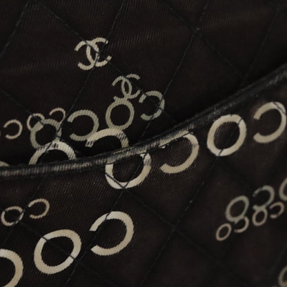 CHANEL Matelasse Chain Shoulder Bag Canvas Black Gold CC 108396