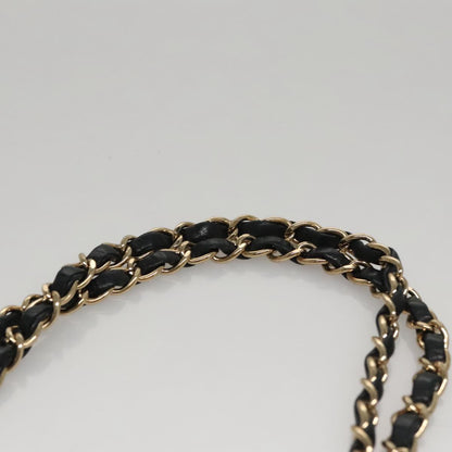 CHANEL Matelasse Chain Shoulder Bag Canvas Black Gold CC 108396