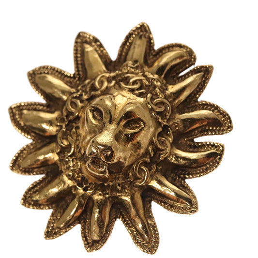 CHANEL Brooch Metal Gold CC 108397