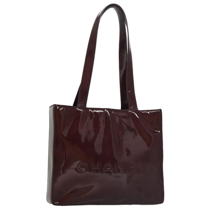 CHANEL Tote Bag Patent leather Purple CC 108601