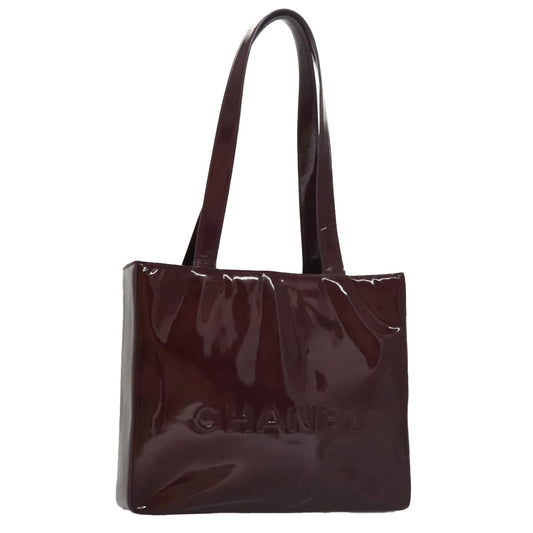 CHANEL Tote Bag Patent leather Purple CC 108601