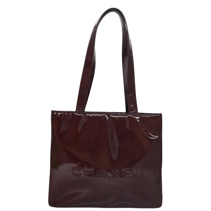 CHANEL Tote Bag Patent leather Purple CC 108601