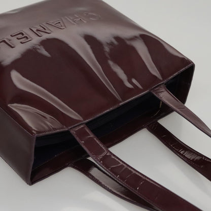 CHANEL Tote Bag Patent leather Purple CC 108601