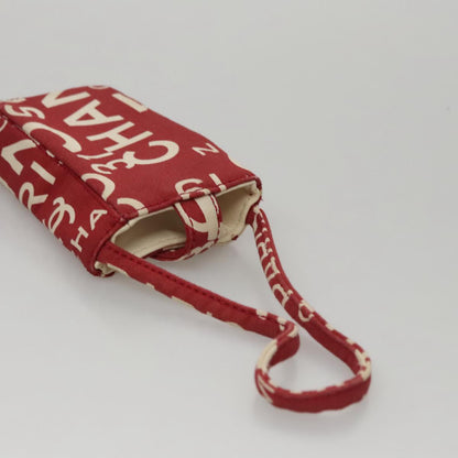 CHANEL Bysy line Tote Bag Canvas Red CC 108610