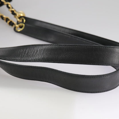 CHANEL Matelasse Chain Shoulder Bag Leather Gold Black CC 108965