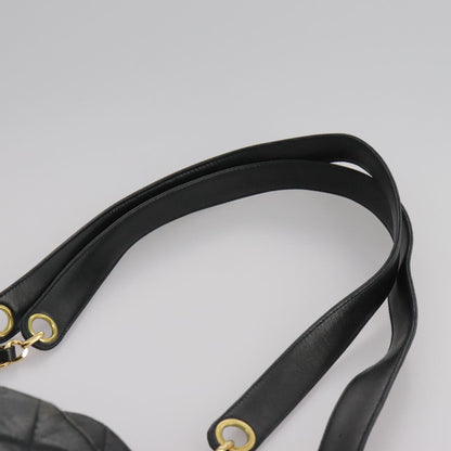 CHANEL Matelasse Chain Shoulder Bag Leather Gold Black CC 108965