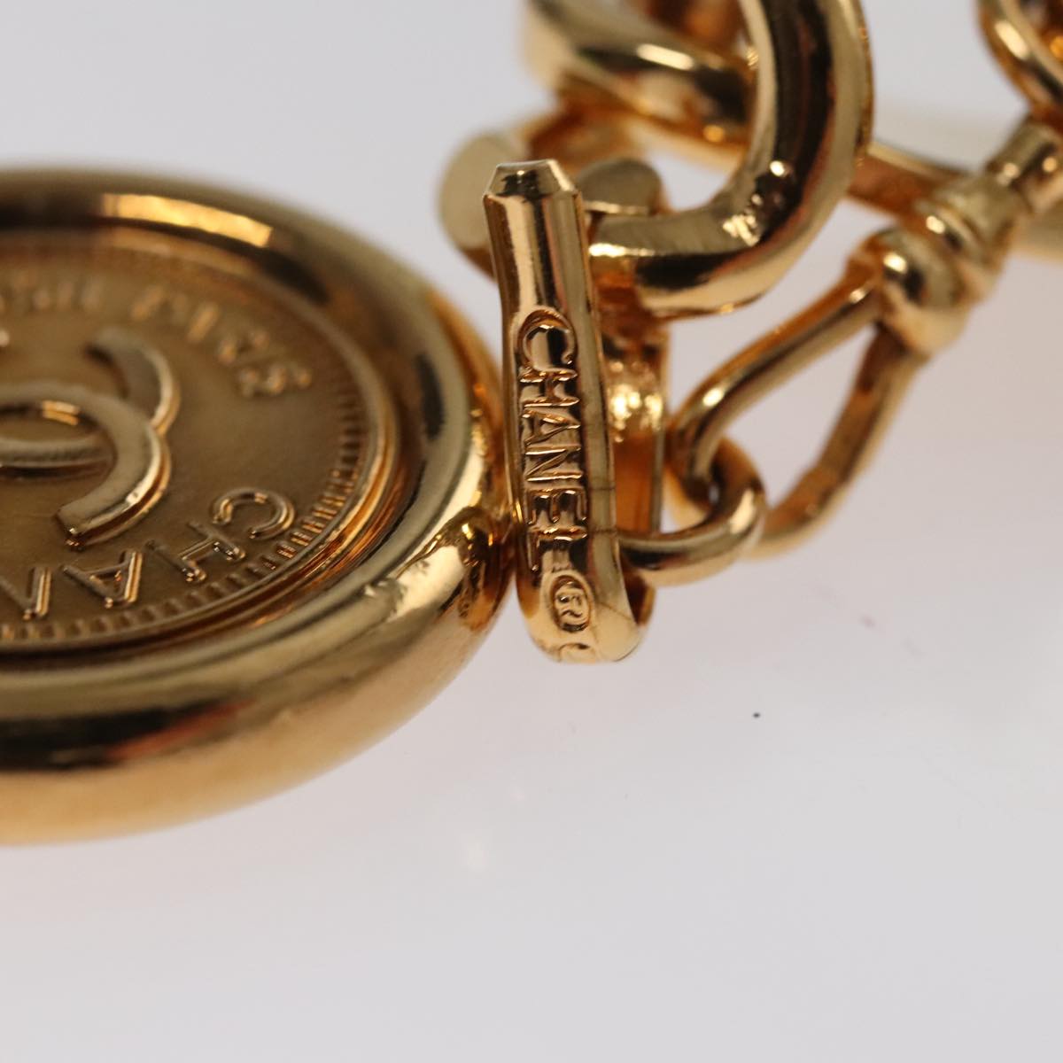CHANEL Chain Belt metal 34.3"" Gold CC 109054