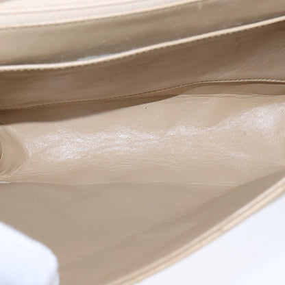 CHANEL Matelasse Big COCO Mark Chain Bag Lamb Skin Beige Gold CC 109065