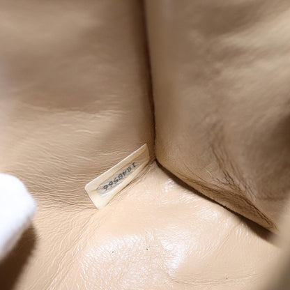CHANEL Matelasse Big COCO Mark Chain Bag Lamb Skin Beige Gold CC 109065