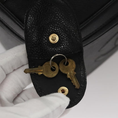 CHANEL Vanity COCO Mark Cosmetic Pouch Caviar Skin Black Gold CC 109190