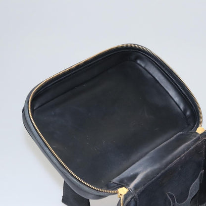 CHANEL Vanity COCO Mark Cosmetic Pouch Caviar Skin Black Gold CC 109190