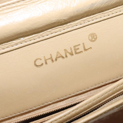 CHANEL Matelasse Chain Shoulder Bag Lamb Skin Beige Gold CC 109209