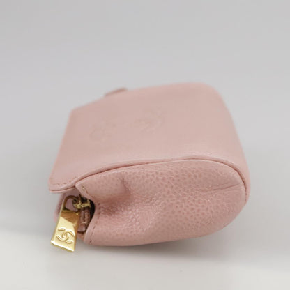 CHANEL COCO Mark Pouch Caviar Skin Pink Gold CC 109423