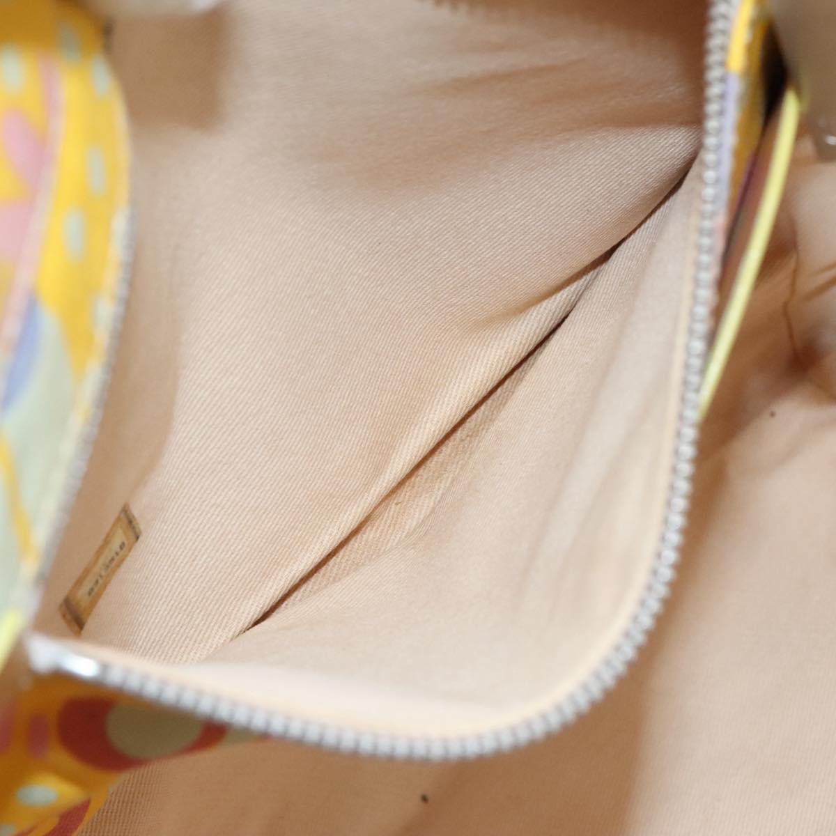 CHANEL Tote Bag Canvas Leather Yellow Beige Silver CC 109460