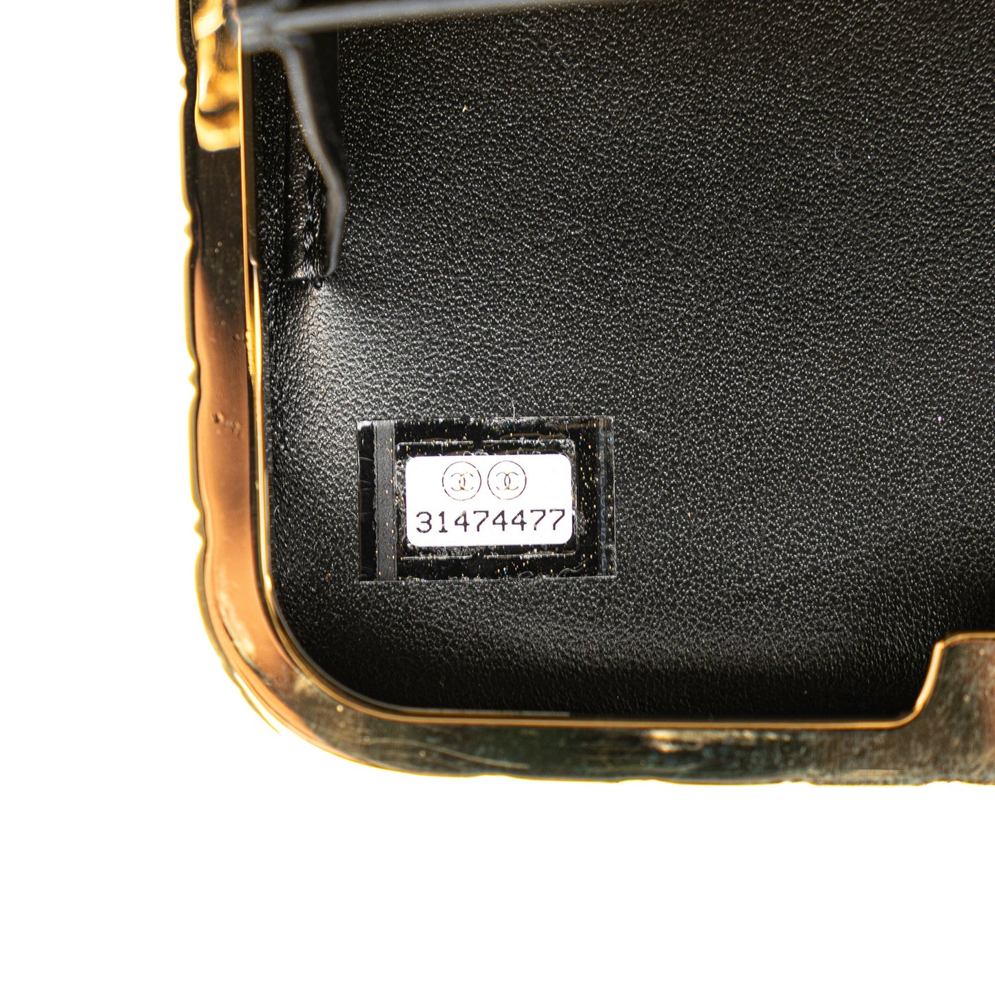 Black Chanel Large Glazed Goatskin Box With Chain Crossbody Bag
