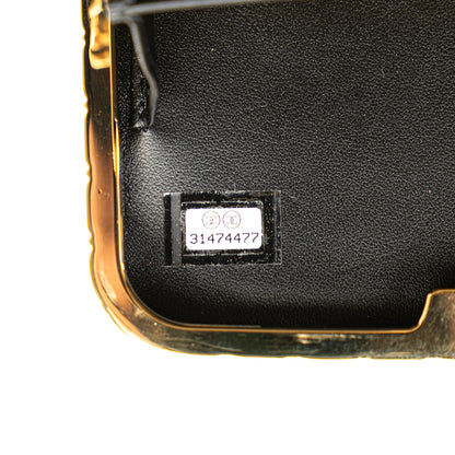 Black Chanel Large Glazed Goatskin Box With Chain Crossbody Bag