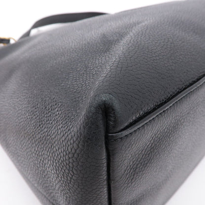 CHANEL Caviar Skin Chain Tote Bag Black Gold Hardware A03578