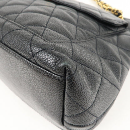 CHANEL Matelasse Caviar Skin Chain Tote Bag Shoulder Bag Black