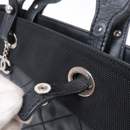 CHANEL Paris Biarritz Coated Canvas Leather Tote Bag PM A34208
