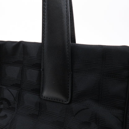CHANEL New Travel Line Nylon Jacquard PM Tote Bag Black A20457