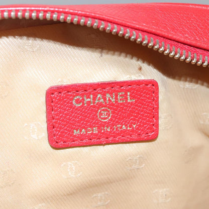 CHANEL Pouch Leather Red CC 110050
