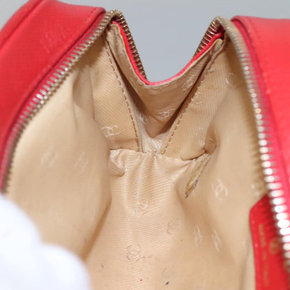 CHANEL Pouch Leather Red CC 110050