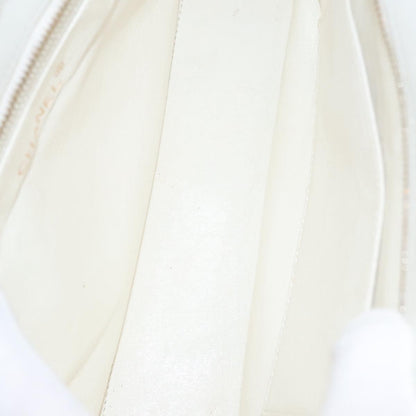 CHANEL Wild Stitch Hand Bag Leather White CC 110221