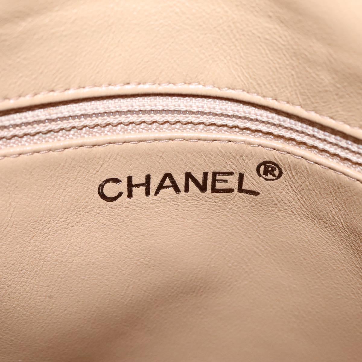 CHANEL Bicolore Shoulder Bag Patent leather Yellow CC 110286