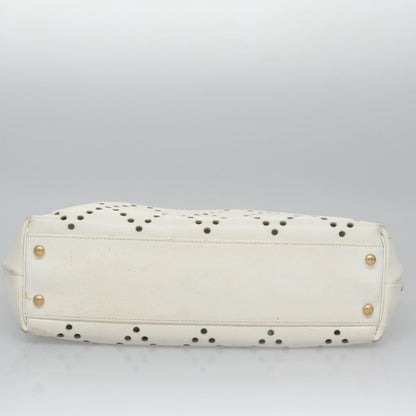 CHANEL Tote Bag Caviar Skin White CC 110288