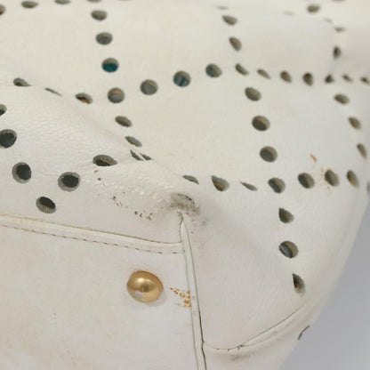 CHANEL Tote Bag Caviar Skin White CC 110288