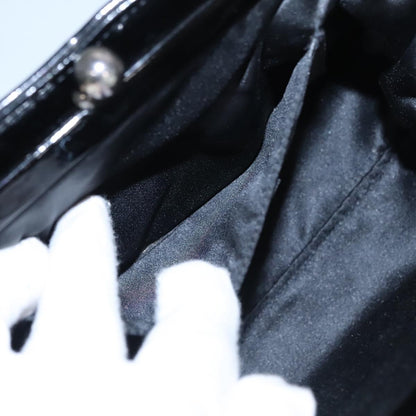 CHANEL Choco Bar Shoulder Bag Enamel Black CC 110333