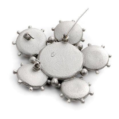 Chanel Multi Stone & Tweed Pattern Pin