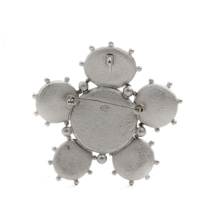 Chanel Multi Stone & Tweed Pattern Pin