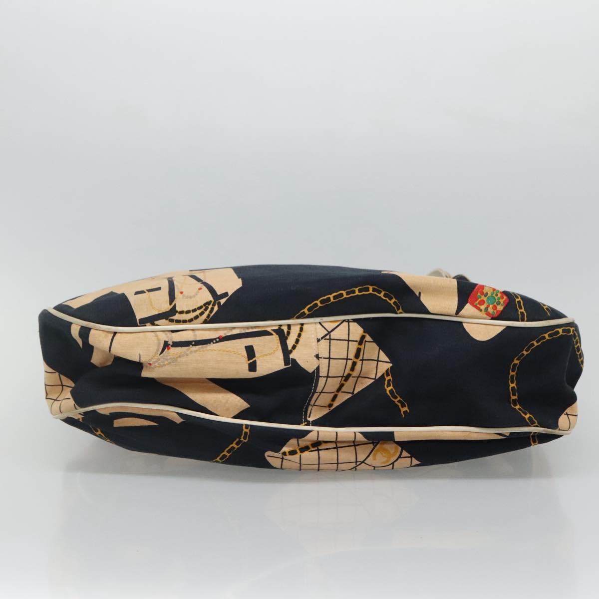 CHANEL Mademoiselle Tote Bag Canvas Navy CC 110544