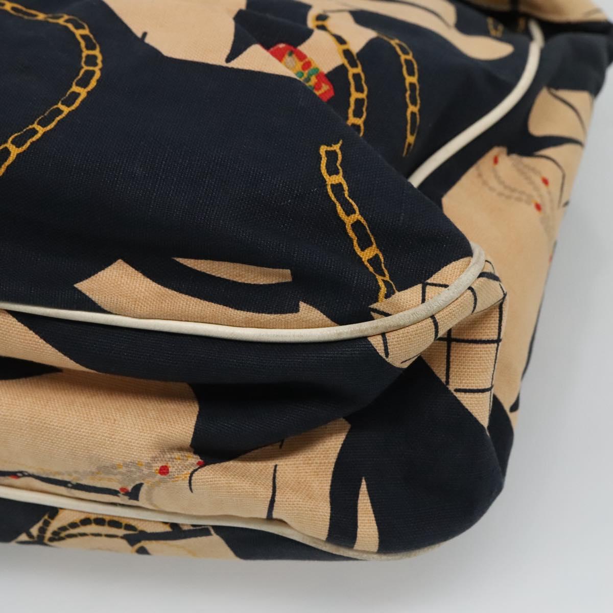CHANEL Mademoiselle Tote Bag Canvas Navy CC 110544