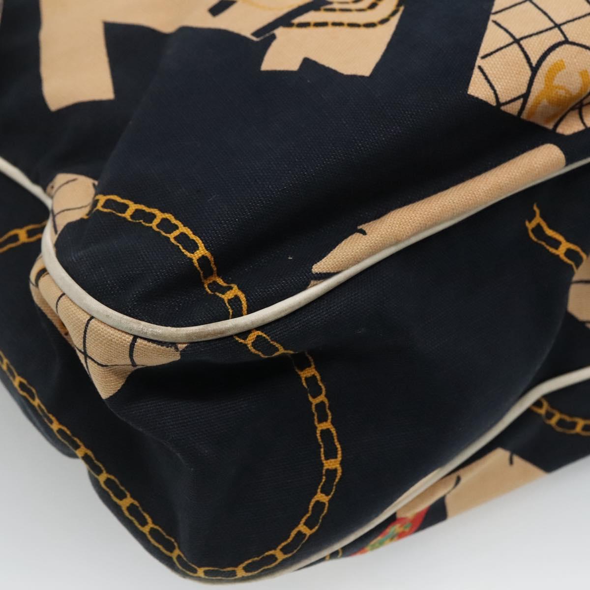 CHANEL Mademoiselle Tote Bag Canvas Navy CC 110544