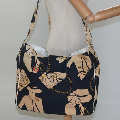CHANEL Mademoiselle Tote Bag Canvas Navy CC 110544