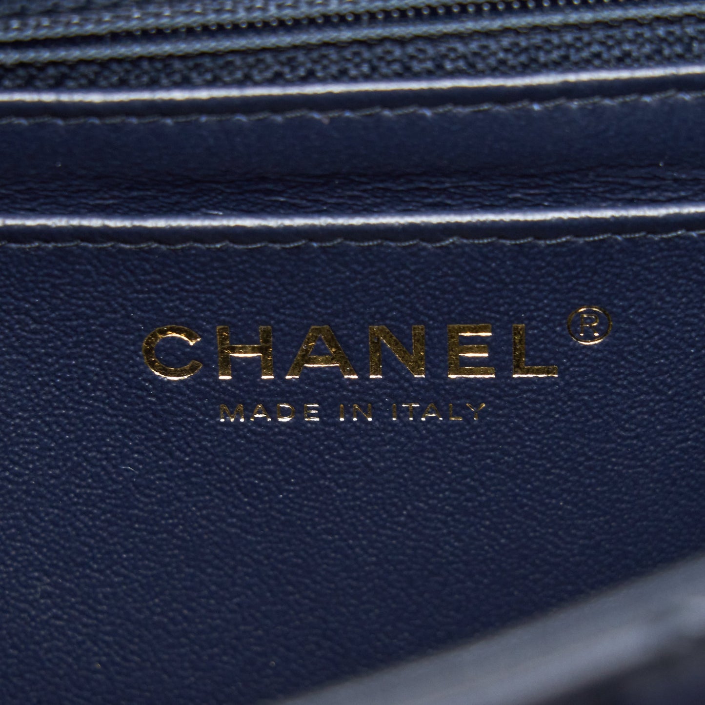 Chanel Mini Rectangular Flap Bag Lambskin Navy LGHW